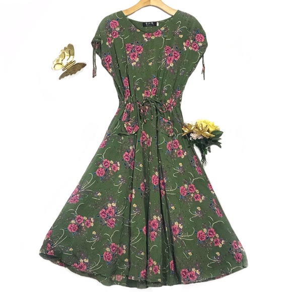 ANQI FASHION Dresses & Skirts - Fit &Flare Floral Maxi Dress Medium